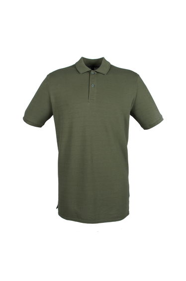 Henbury Mens Modern Fit Cotton Pique Polo Shirt - Olive