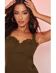 Petite Olive Lace Detail Corset Top - 3