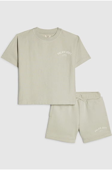 Mini Boys Grey Palais Dept T-shirt Set