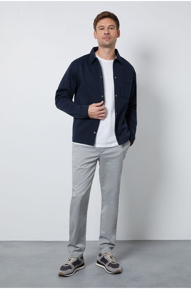 Pale Grey Slim Fit Chino Trousers