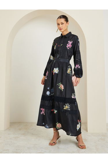 Women Floral Print Long Sleeve Shirt
