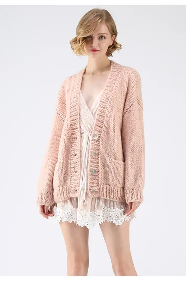 كارديغان زهري بأكمام طويلة