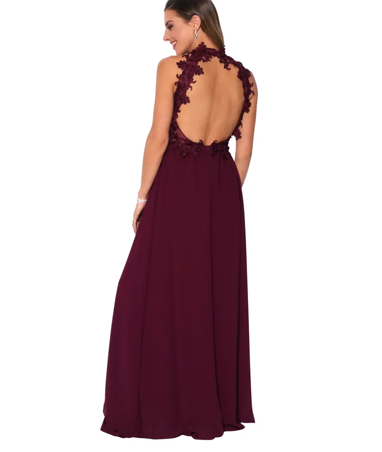 strapless open back dress Halter Mermaid Lace Bridesmaid Dresses – Lisposa main image 0