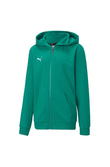 Boy's Puma Juniors TeamGOAL 23 Casuals Hooded Jacket in Green