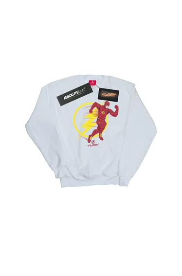 DC Comics Girls The Flash Running Emblem Sweatshirt - White