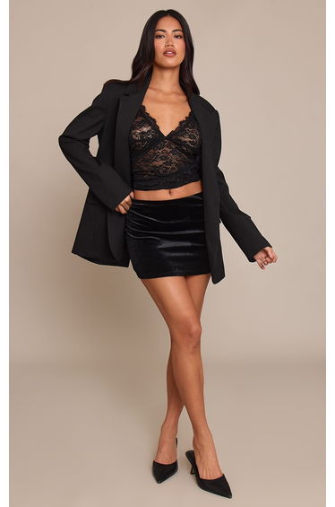 Black Velvet Mirco Mini Skirt