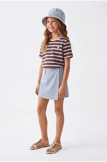 Yellow Striped Knitted T-Shirt