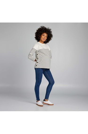 Maternity jeggings with support panel BLUE
