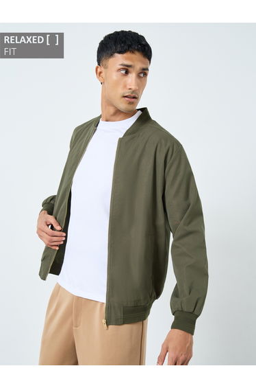Men Relaxed Fit Bomber Jacket