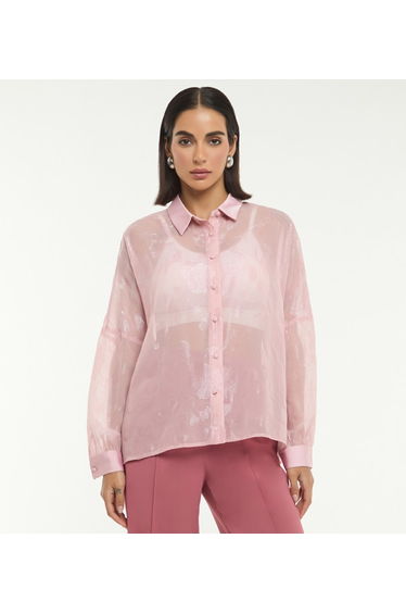BCBG LUREX JACQUARD LONG SLEEVES SHIRT