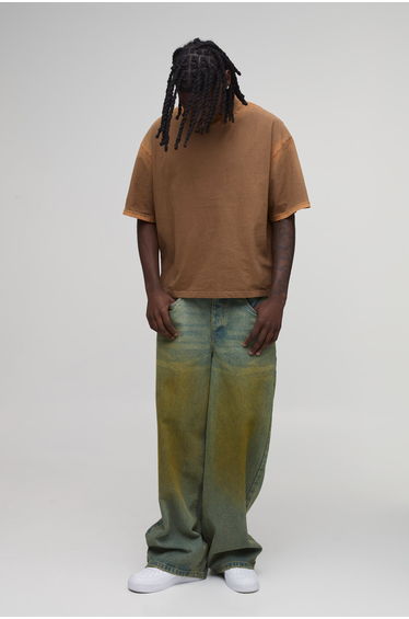 Baggy Tinted Jeans - green
