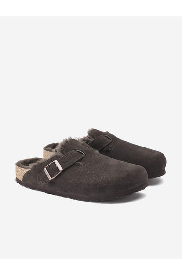 BIRKENSTOCK Boston Shearling Clogs in Brown