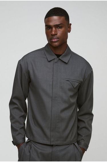 Oversized Textured Overshirt