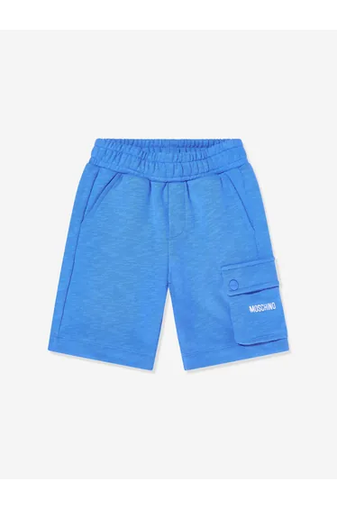 Moschino Boys Logo Pocket Shorts in Blue