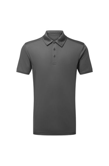 Tri Dri Mens Panelled Short Sleeve Polo Shirt - Charcoal