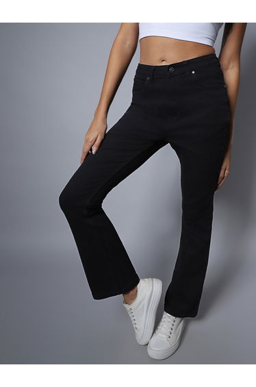 Solid Mid Rise Bootcut Jeans