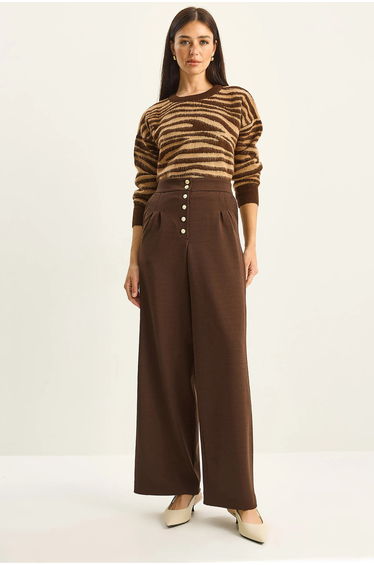 LUCCI High Waist Wide Leg Palazzo Pants