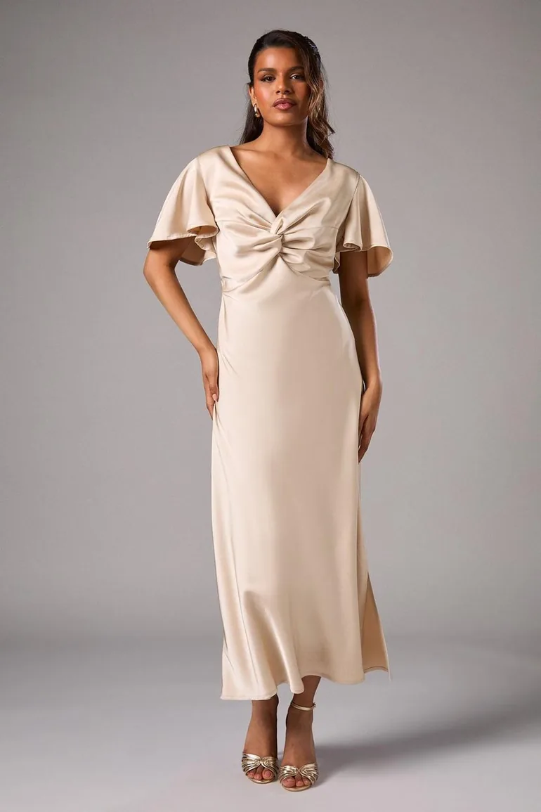 wrap twist bridesmaid dress 20 Wrap Bridesmaid Dresses for Every Type of Wedding