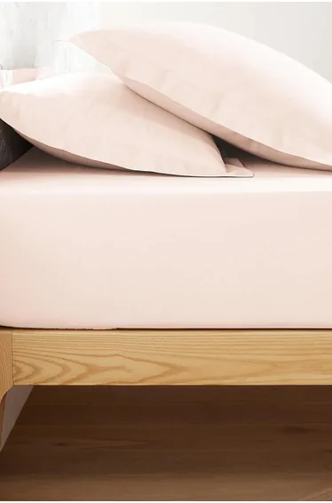 شرشف سرير قطن سادة بحواف مطاطية لمراتب سميكة إرتفاع 32سم