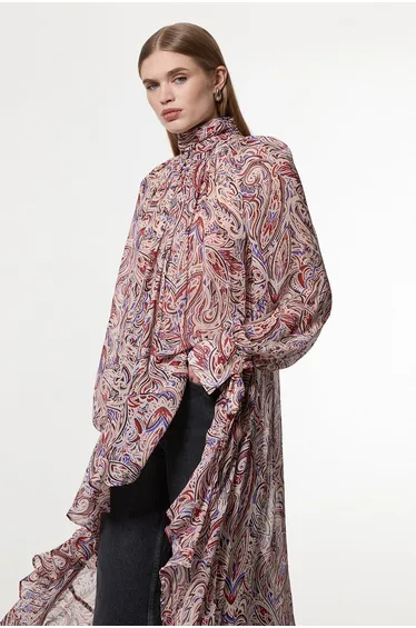 تونيك بكشكش بطبعة بيزلي - للمقاسات الصغيرة