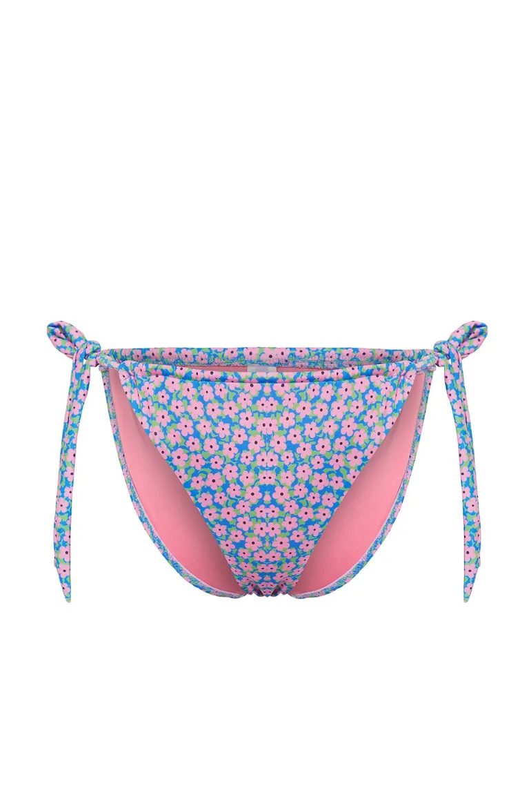 Floral Patterned Tunnel High Leg Bikini Bottom - 2