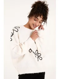 Abstract Flower Sequin Jumper