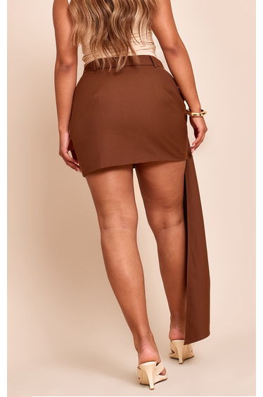 Shape Chocolate Tailored Drape Side Mini Skirt product thumbnail 3