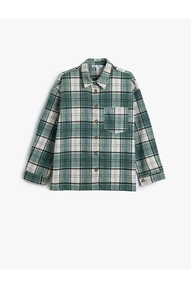 Oversize Lumberjack Shirt Long Sleeve Pocket Detail Classic Collar Button Down