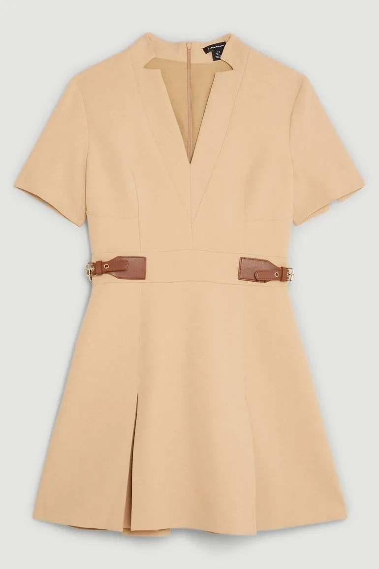 Karen Millen  Pleated A-Line Mini Skater Dress - 3