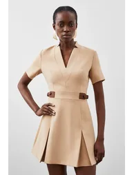 Karen Millen  Pleated A-Line Mini Skater Dress