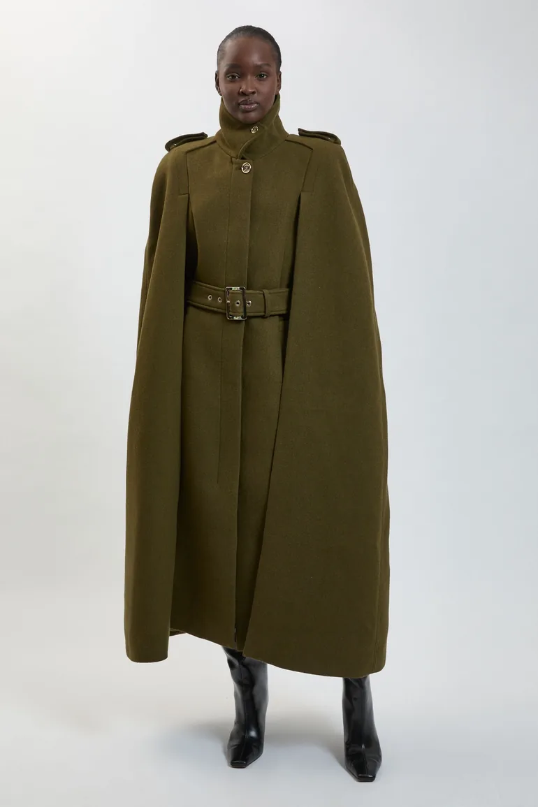 Wool Maxi Cape Coat