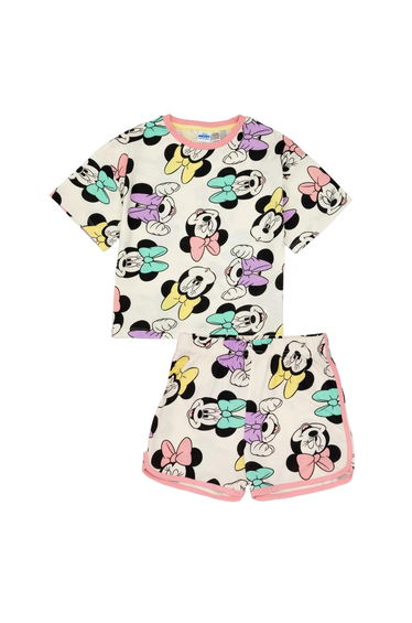 Minnie Mouse Girls All-Over Print Short Pyjama Set - White
