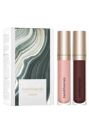 bareMinerals Gleam On - Full Size Mineralist Lip Gloss-Balm Duo
