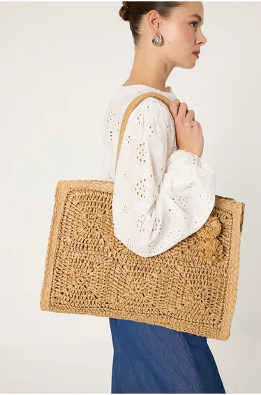 STRAW SHOULDER BAG