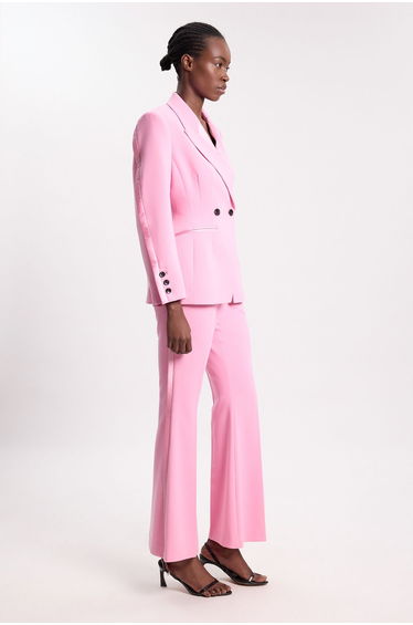 Compact Stretch Satin Side Tailored Straight Leg Trouser