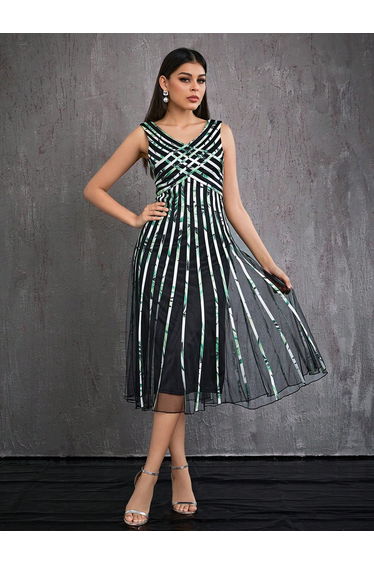 Leely Elegant V Neck Sleeveless Party Dress