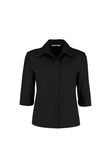 Kustom Kit Ladies Continental 3/4 Length Sleeve Blouse - Black