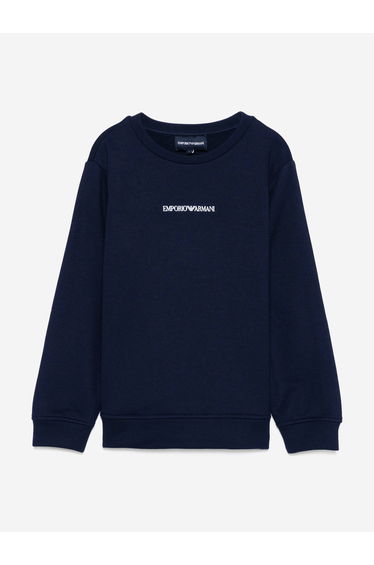 Emporio Armani Boys Logo Sweatshirt in Navy