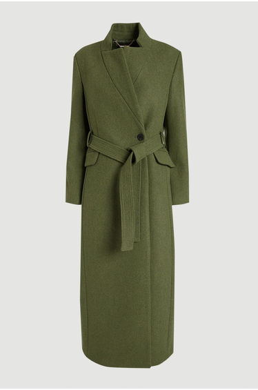 Wool Investment Notch Neck Tailored Maxi Coat