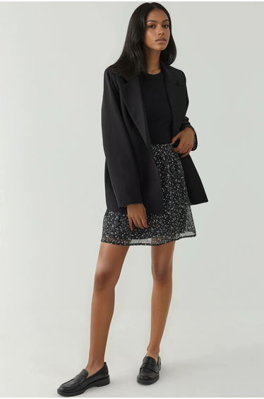 High Waist Floral Mini Skirt