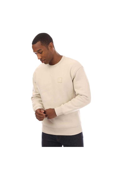Belstaff Mens Hockley Fleece Heavyweight Regular Sweatshirt - Cream