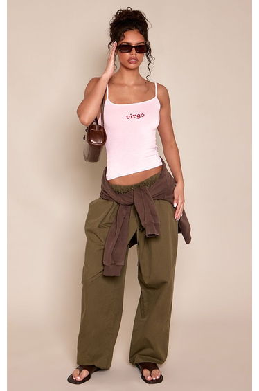 Pink Strappy Virgo Graphic Vest Top