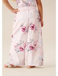 Cleo Floral Wide Leg Trousers - Pink - 2