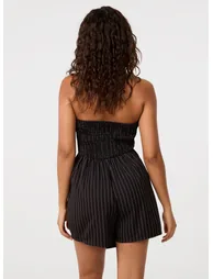 Pinstripe Bandeau Skort Dress - 3