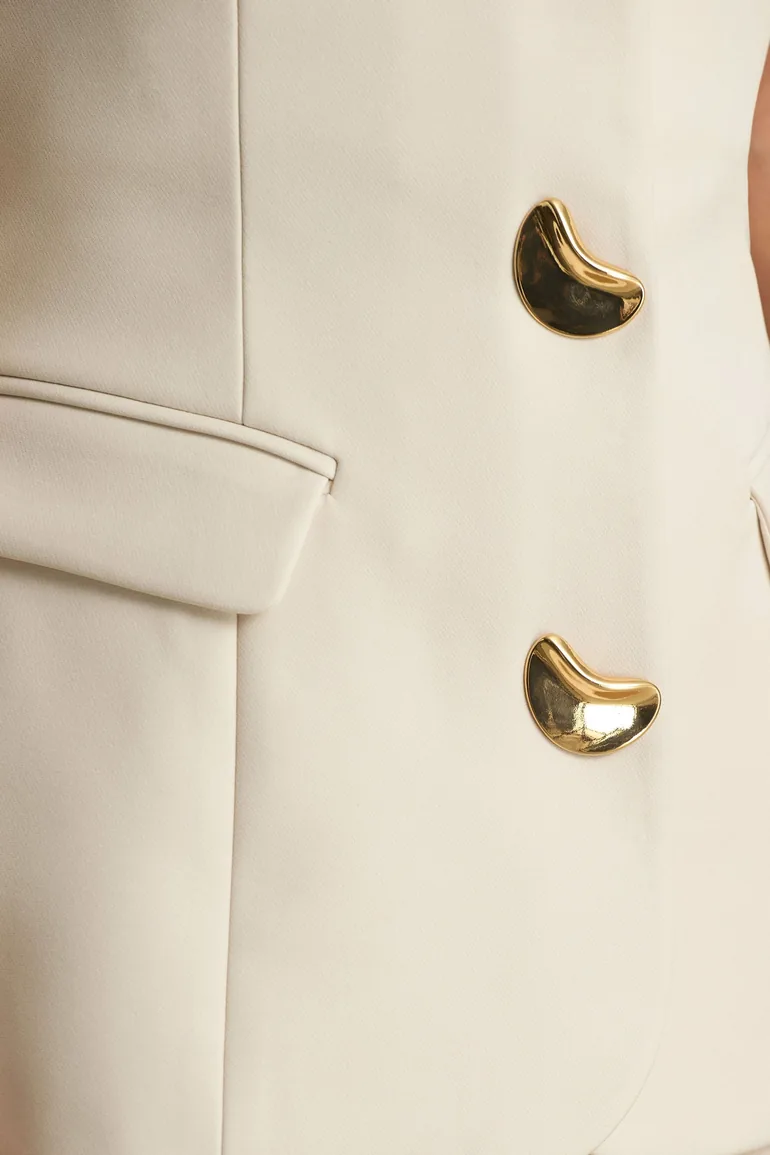 جمبسوت بياقة بأكتاف مكشوفة - بيج - 5