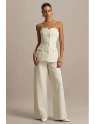 جمبسوت بياقة بأكتاف مكشوفة - بيج - 4