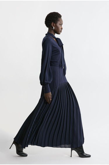Jersey Ponte Georgette Mix Maxi Dress