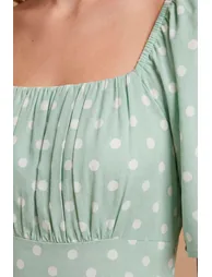 فستان ميدي بأكمام إينجيل بطبعة - 2