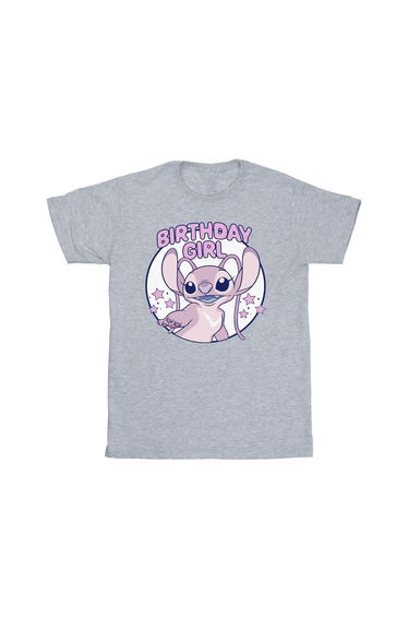 Lilo & Stitch Girls Birthday Girl T-Shirt - Sport Grey