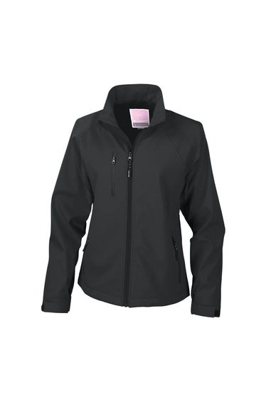Result Ladies/Womens La Femme® 2 Layer Base Softshell Breathable Wind Resistant Jacket - Black